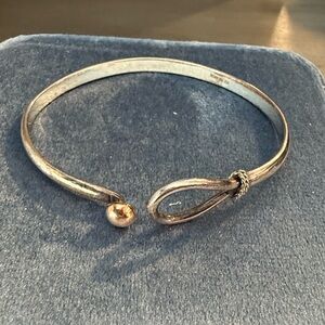 Cape Cod Sterling Silver with Rose Gold Ball Loop Bracelet